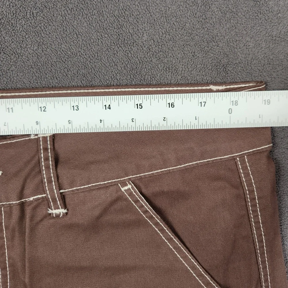 True Religion Cargo Shorts Mens 34 Bracken Brown‎ Contrast Big T Stitch NEW